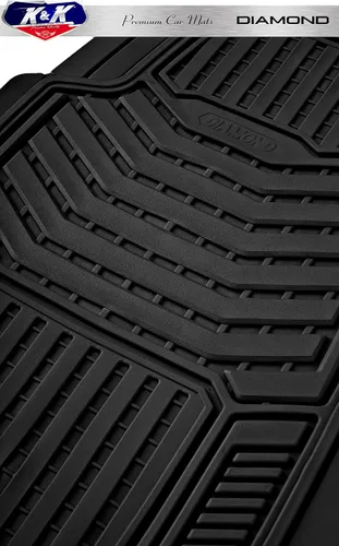 Miniatura 3 de K&K Auto Accessories 3D - Tapete grueso para piso de automóvil, 8 libras, resistente, duradero, universal, diamante negro, plato profundo