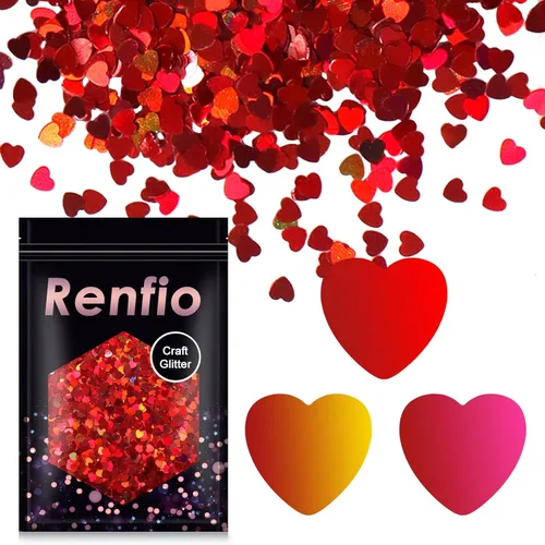 Miniatura 9 de Renfio Rompecabezas holográfico de 1.75 onzas, 1.76 oz, confeti con purpurina, formas de rompecabezas, mezcla de colores, lentejuelas gruesas