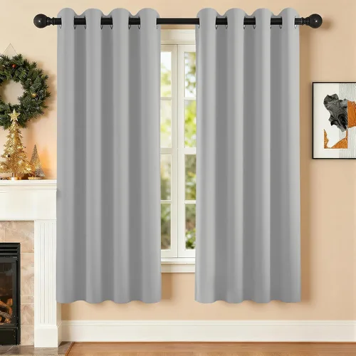 Miniatura 27 de Cortinas de oscurecimiento de habitación de 45 pulgadas de largo para dormitorio y sala de estar, cortinas térmicas aislantes con ojales