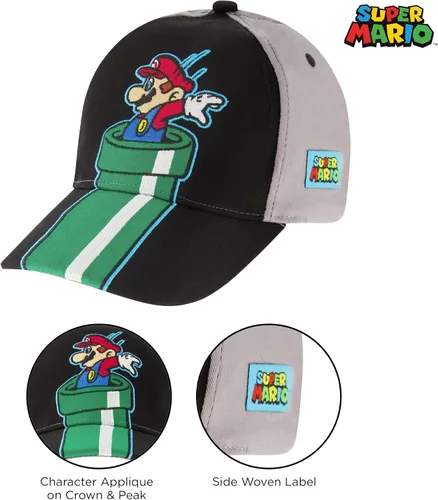Miniatura 3 de Nintendo Boys Baseball Cap Super Mario Adjustable Kids Hat for Ages 4-7