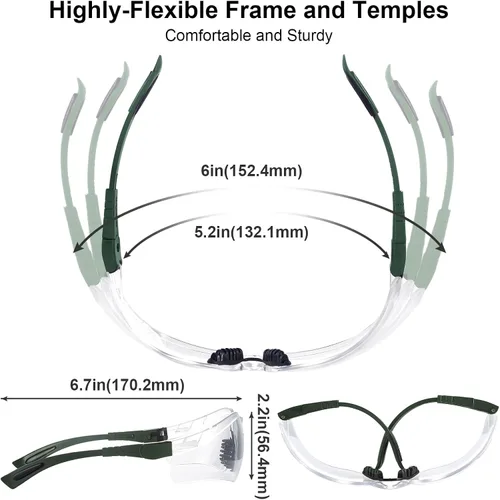 Miniatura 3 de xaegistac Gafas de tiro antivaho, protección ocular para el campo de tiro, lentes de seguridad ajustables con estuche rígido con cremallera