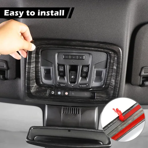 Miniatura 3 de RT-TCZ Marco de luz de cúpula para consola superior Silverado para Chevy Silverado GMC Sierra 2019 en adelante Accesorios interiores de grano