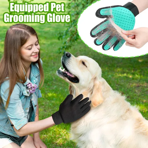 Miniatura 7 de Accesorio de manguera de lavado para perros mejorado, boquilla de manguera de jardín con modo rociador 8 en 1 con guante para aseo de mascotas