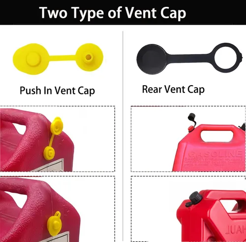 Miniatura 9 de Boquillas de repuesto para bidones de gasolina con diseño mejorado, junta, boquilla de vertido flexible con tapa de ventilación para bidones