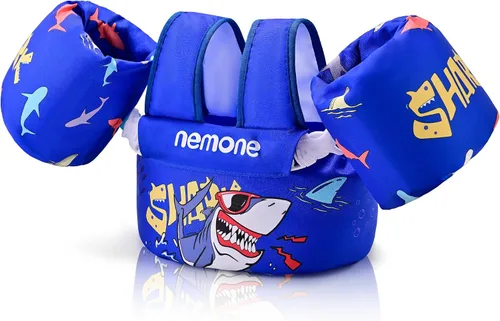 Miniatura 13 de Nemone Chaleco de natación para niños pequeños de 22 a 70 libras, flotadores para niños, chaqueta de natación con alas de agua para el brazo para A