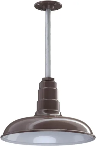Miniatura 56 de Steel Lighting Co. Malibu - Lámpara colgante Montaje en techo Domo de 14 pulgadas vástago de 12 pulgadas Estilo de granja de acero Rojo