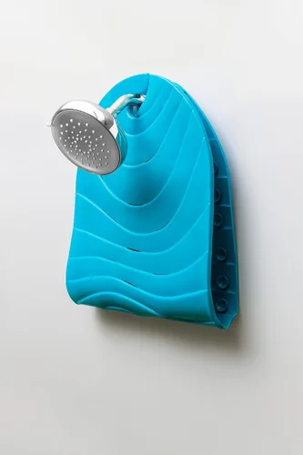 Miniatura 4 de Boon B11192 RIPPLE - Tapete antideslizante para bañera de bebé con gancho para colgar y orificios de drenaje, color azul