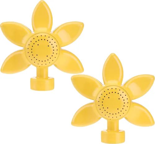 Aspersor de césped, diseño de flores amarillas de 4.3 pulgadas, paquete de 2, rociadores metálicos para áreas de césped pequeñas, juego de niños