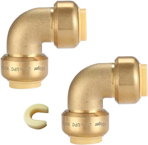 Miniatura 25 de Paquete de 12 acoplamientos rectos Pushfit de 1/2 pulgada, acoplamiento a presión de latón PEX con clip de desconexión, accesorios de plomería a