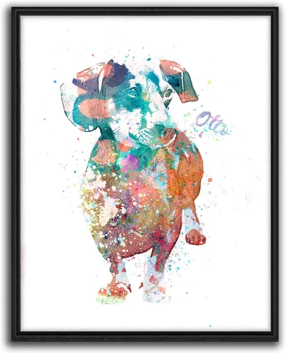 Miniatura 32 de Personal-Prints Regalo de arte personalizado para pared de perro, impresión artística moderna personalizada única de estilo acuarela La raza