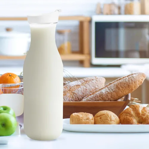 Miniatura 4 de DilaBee Jarra de agua con tapas, 50 onzas, jarras de plástico para jugos de mimosa, leche, batidos, té helado, recipientes para bebidas para paquete