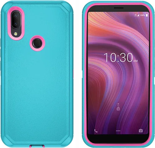 Miniatura 3 de Asuwish Funda de teléfono para Alcatel 3V 2019, híbrida, resistente, a prueba de golpes, dura, a prueba de caídas, cuerpo completo, resistente