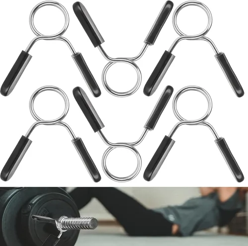 Miniatura 8 de AccEncyc Collares de clip de resorte de 1 pulgada, abrazaderas olímpicas para mancuernas, clips de barra de pesas para levantamiento de pesas