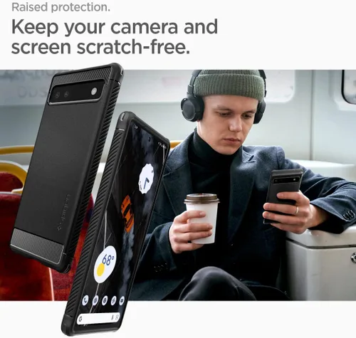 Miniatura 6 de Spigen Rugged Armor diseñado para Pixel 6a Case (2022) - Negro mate