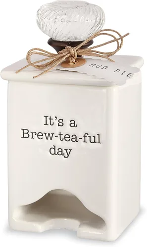 Miniatura 2 de Mud Pie FBA_ Organizador de cerámica para bolsas de té, blanco
