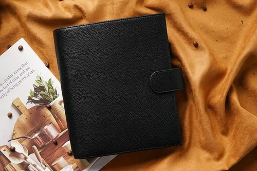 Miniatura 8 de Moterm A5 Luxe Rings Planner - Organizador de carpeta de cuero genuino (Pebble-Negro, argolla de 1.18 pulgadas (30 mm))