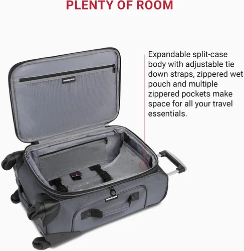 Miniatura 125 de SwissGear - Equipaje suave expandible Sion con ruedas, Negro