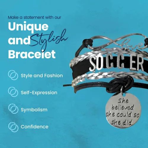 Miniatura 17 de Sportybella - Pulsera de fútbol ajustable, regalo para jugadores