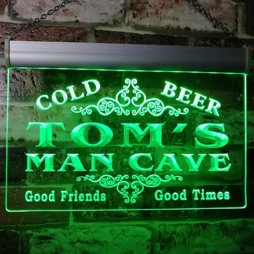 Miniatura 12 de ADVPRO Tom's Man Cave Beer Ale Bar Custom Name Letrero de neón blanco 12 x 8.5 pulgadas st4s32-x0154-tm-w