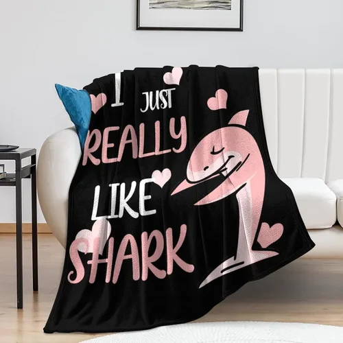 Miniatura 8 de Manta de tiburón para regalo, manta de franela de forro polar de 40 x 50 pulgadas, suave, acogedora y ligera, mantas para sofá, cama, sofá de viaje