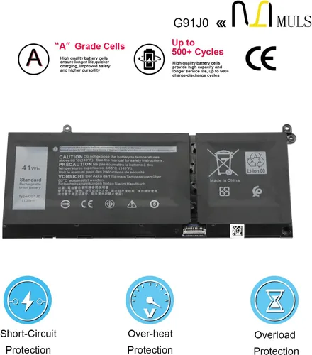 Miniatura 5 de MULS G91J0 - Batería para portátil Dell Inspiron 13 5310 14 5410 14 Plus 7420 15 3510 3511 5510 16 5625 14 5410 2 en 1 Latitude 3320 3330 Vost® RO