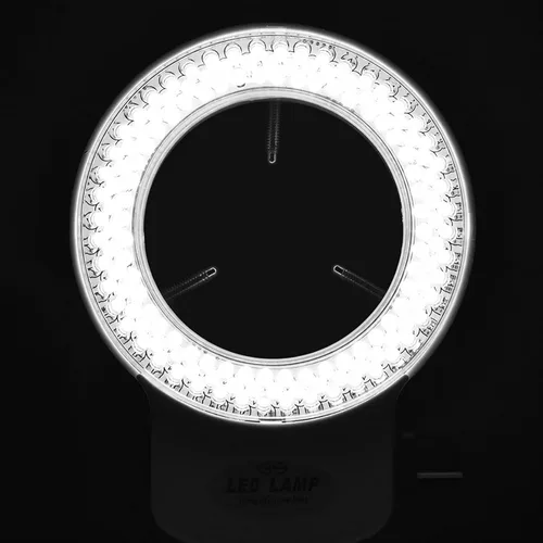 Miniatura 7 de Fydun Luz LED para microscopio, 144 cuentas LED de brillo ajustable lámpara de anillo para microscopio estéreo y cámara, blanco, negro