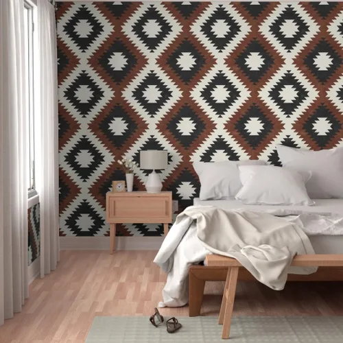 Miniatura 5 de Despegar y pegar papel tapiz Muestras – Neutros a pequeña escala Brandywine Cream Moda Neutral Rust Tribal Southwest Papel pintado extraíble