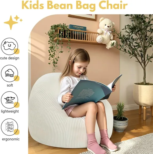 Miniatura 3 de COMAX Sillas de Puf para Niños, Sofá de Puf para Niños Pequeños con Relleno de Puf para Niños y Niñas, Silla de Piso Perezosa para Sala
