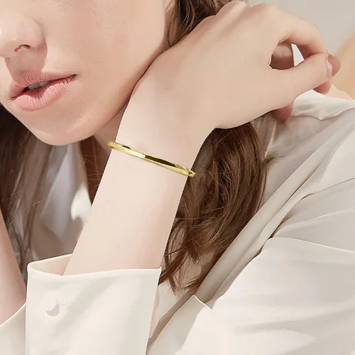 Miniatura 6 de HX SHARE Cuff Bracelets for Women 316 Stainless Steel Bracelet for Women Gold-Silver-Rose Gold Gifts for Girls and Women