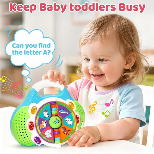 Miniatura 5 de KIZZYEA Juguetes de aprendizaje Montessori para niños y niñas de 1, 2, 3 años, juguete musical de alfabeto para niños pequeños, juguetes educativos