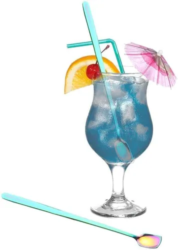 Miniatura 3 de COMIART - Cucharas de té helado de mango largo para mezclar, 6.7 pulgadas, cabeza cuadrada, cucharaditas de café, cucharas de cóctel, ideal para uso