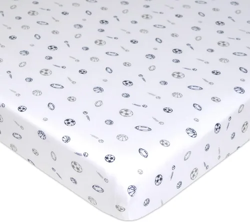 Miniatura 40 de American Baby Company Sábana bajera ajustable para mini cuna 100% algodón natural, de 38" x 24", suave y transpirable, sábana pequeña tipo nido Azul