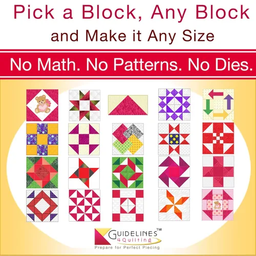 Miniatura 2 de Guidelines4Quilting Regla de edredón para añadir márgenes de costura: haz bloques de cualquier tamaño, sin matemáticas. Sin troqueles ni plantillas.