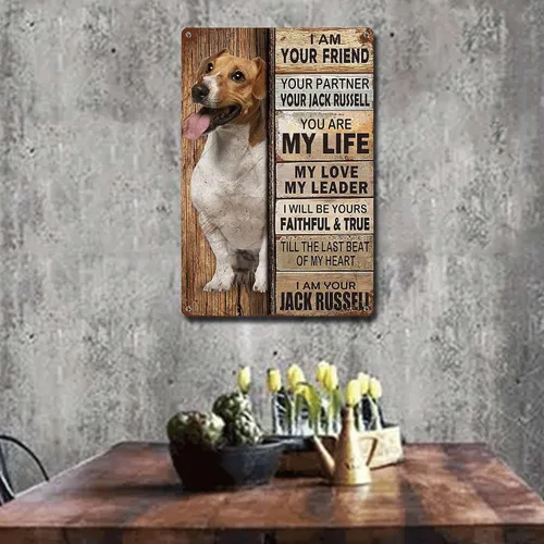 Miniatura 3 de Letrero de Metal Letrero de Hojalata Arte de Pared Vintage I Am Your Friend Regalo para Amantes de Jack Russell Arte de Pared Vintage Impresiones