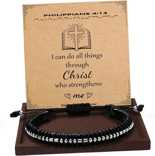 Miniatura 30 de Regalos inspiradores para hombres, pulseras con código morse, pulseras para hombre, regalos de graduación para él, Día del Padre, pulsera de cuero