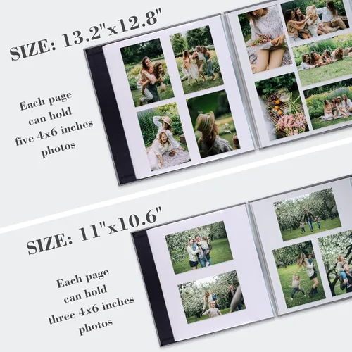 Miniatura 5 de Álbum de Fotos con Páginas Autoadhesivas para Fotos de 4x6 5x7 8x10 Pulgadas, Álbum de Fotos Magnético tipo Scrapbook con Páginas Adhesivas, Libros