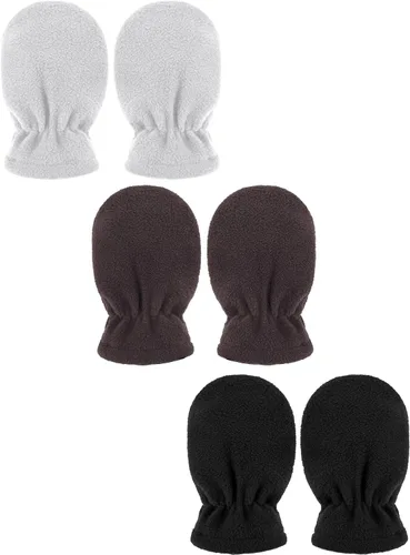 SATINIOR 3 pares de guantes de invierno para bebés y niños pequeños, guantes cálidos de forro polar para bebé niño y niña