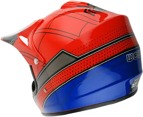 Miniatura 5 de WOW Casco para niños BMX MX Motocross ATV Dirt Bike Casco Spider Rojo