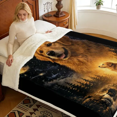 Miniatura 206 de Autumn Teddy Dog Patchwork Sherpa Blanket Fall Cozy Throw Blanket Cute Puppy Quilt Style Warm Soft Blanket for Couch Sofa Bedroom Decor 50x60 Inches