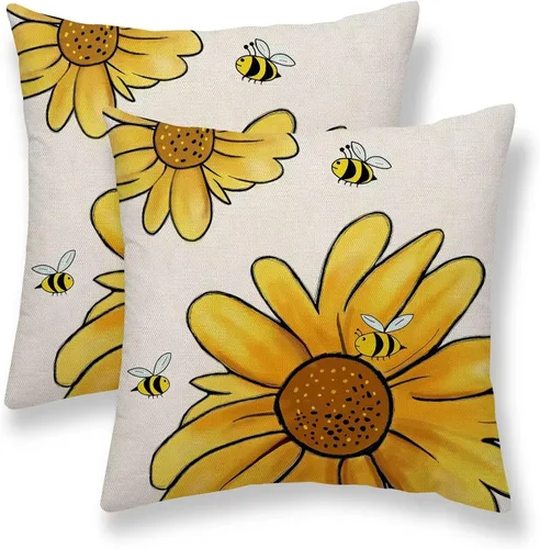 Miniatura 18 de Juego de 2 fundas de almohada con lunares negros de 16 x 16 pulgadas, fundas decorativas estilo bohemio con rayas para exteriores, fundas