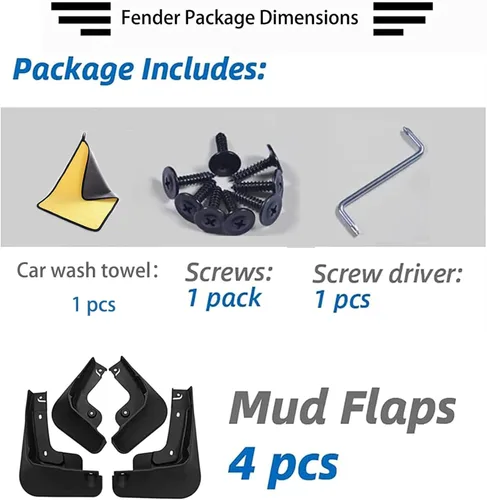 Miniatura 6 de Guardabarros de coche para Kia Picanto 2011-2018 Molded Personalizado Delantero y Trasero Guardabarros Guardabarros Kit de 4 Piezas Accesorios