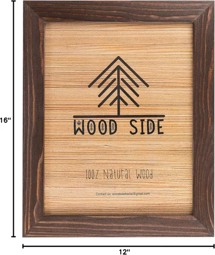 Miniatura 8 de Portarretratos tamaño póster de madera rústica Madera sólida natural ecológica ara montaje en pared con acabado rústico Wenge marrón