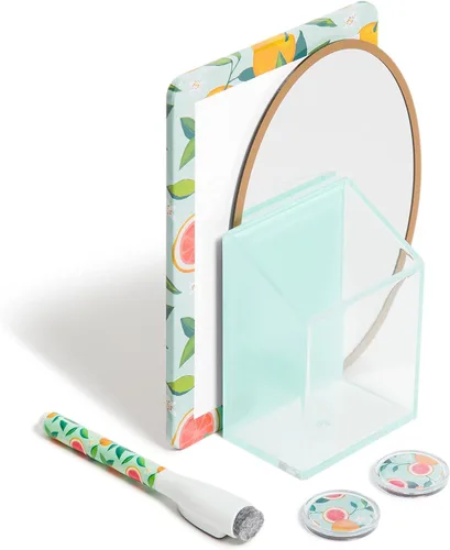 Miniatura 8 de U Brands Kit de accesorios para casillero, artículos esenciales para el regreso a clases, rosa, 6 piezas, incluye pizarra blanca, espejo
