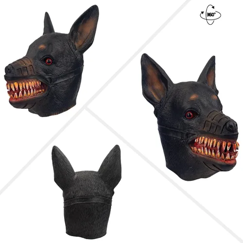 Miniatura 5 de Máscara de perro para adultos, máscara de látex natural para Halloween, cosplay y fiestas de disfraces
