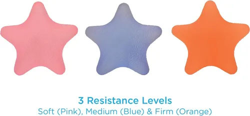 Miniatura 2 de NOVA Estrella ejercitadora de mano, estrella de agarre de mano para fuerza, estrés y recuperación, viene en 3 niveles de resistencia, rosa suave