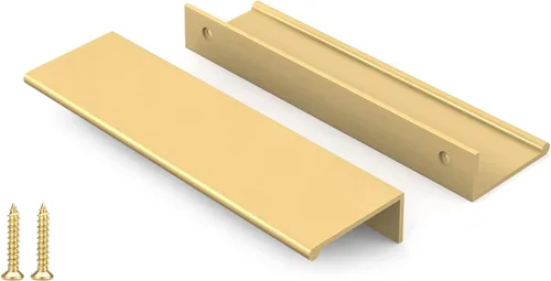 Miniatura 53 de Peaha Paquete de 10 manijas de gabinete de cocina de 1-5/16 pulgadas, tiradores negros para cajones de tocador, borde de puerta, tiradores de dedo