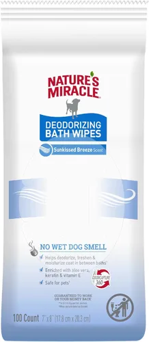 Nature's Miracle Toallitas de baño desodorizantes Sunkissed Breeze Scent, 100 unidades