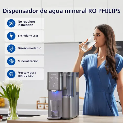 Miniatura 8 de Filtro de agua por ósmosis inversa de mostrador ADD6928DG/37 de Philips, dispensador de agua fría y caliente, sistema purificador dispensador