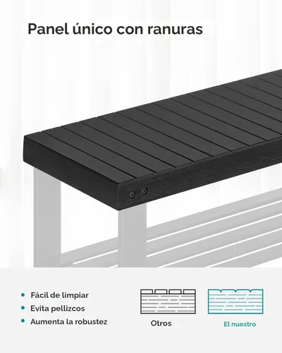 Miniatura 4 de SONGMICS - Banco zapatero, organizador de zapatos de bambú de 3 niveles, banco de entrada, soporta hasta 286 libras, 11.3 x 27.6 x 17.8 pulgadas