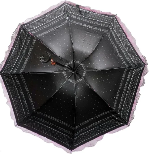 Miniatura 3 de chenwen Sombrilla plegable de viaje compacta resistente a los rayos UV, sombrilla de encaje de princesa para mujeres y niñas